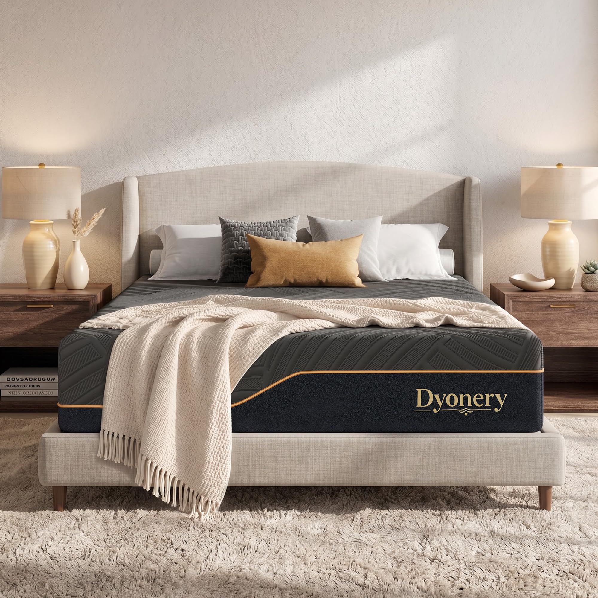 Dyonery Queen Size 14 Inch Cooling Copper Gel Memory Foam Mattress