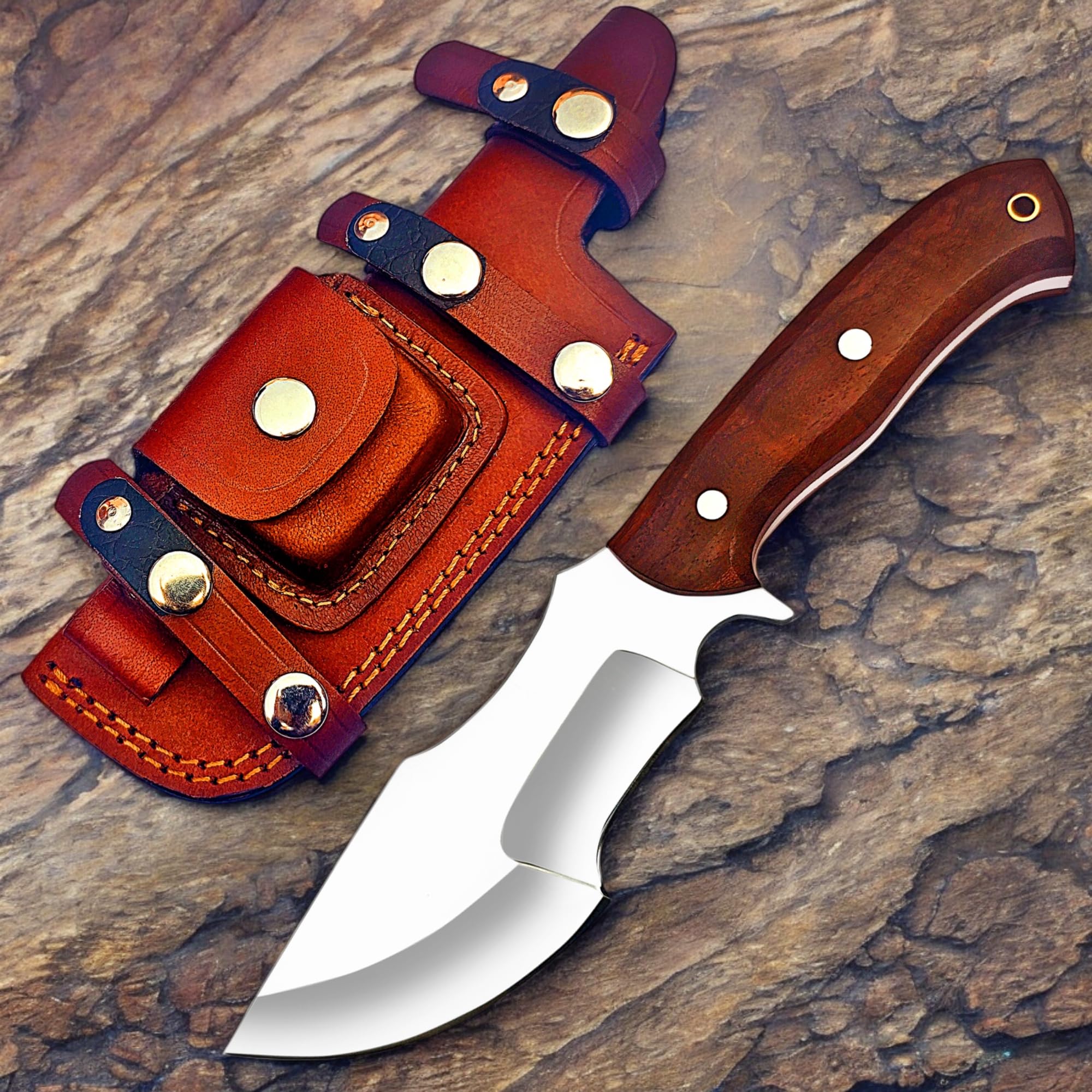 Poshland Custom Handmade Knife – D2 Steel, Wooden Handle