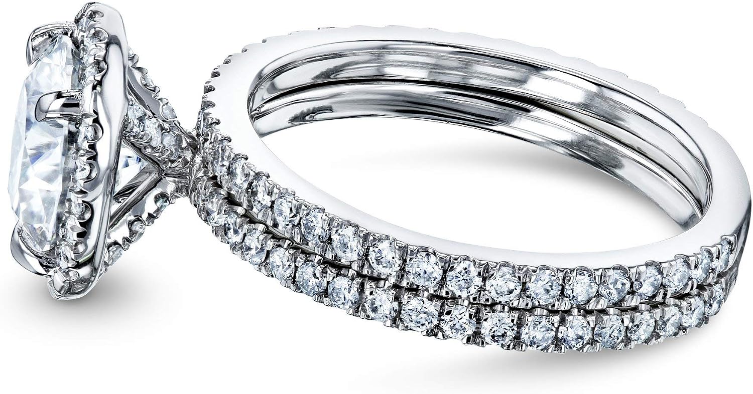 Kobelli 2 1/5 CTW Round Moissanite (D-E-F) Floating Halo Bridal Set