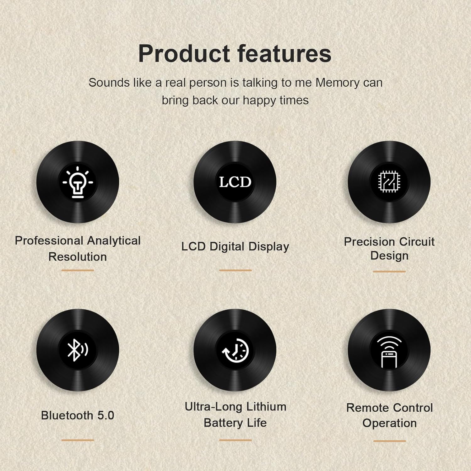 Retro Fashion Music Photo Frame CD Player with BT, Wall-Mountable & Tabletop, for Birthday, Anniversary, Housewarming (No CD/Speaker)