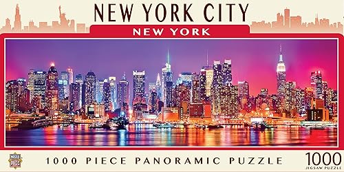 Miniatura 8 de MasterPieces - Rompecabezas de 1000 piezas, panorámico de la ciudad de Nueva York, divertido para adultos, familia, niños de 13 x 39 pulgadas