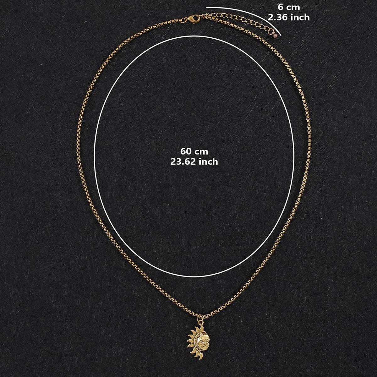 Asymmetric Sun and Moon Matching Necklace for Couple Titanium Steel Accessories for Men Women Vintage Couple Half Moon Sun Pendant Necklace for Valentine's Day