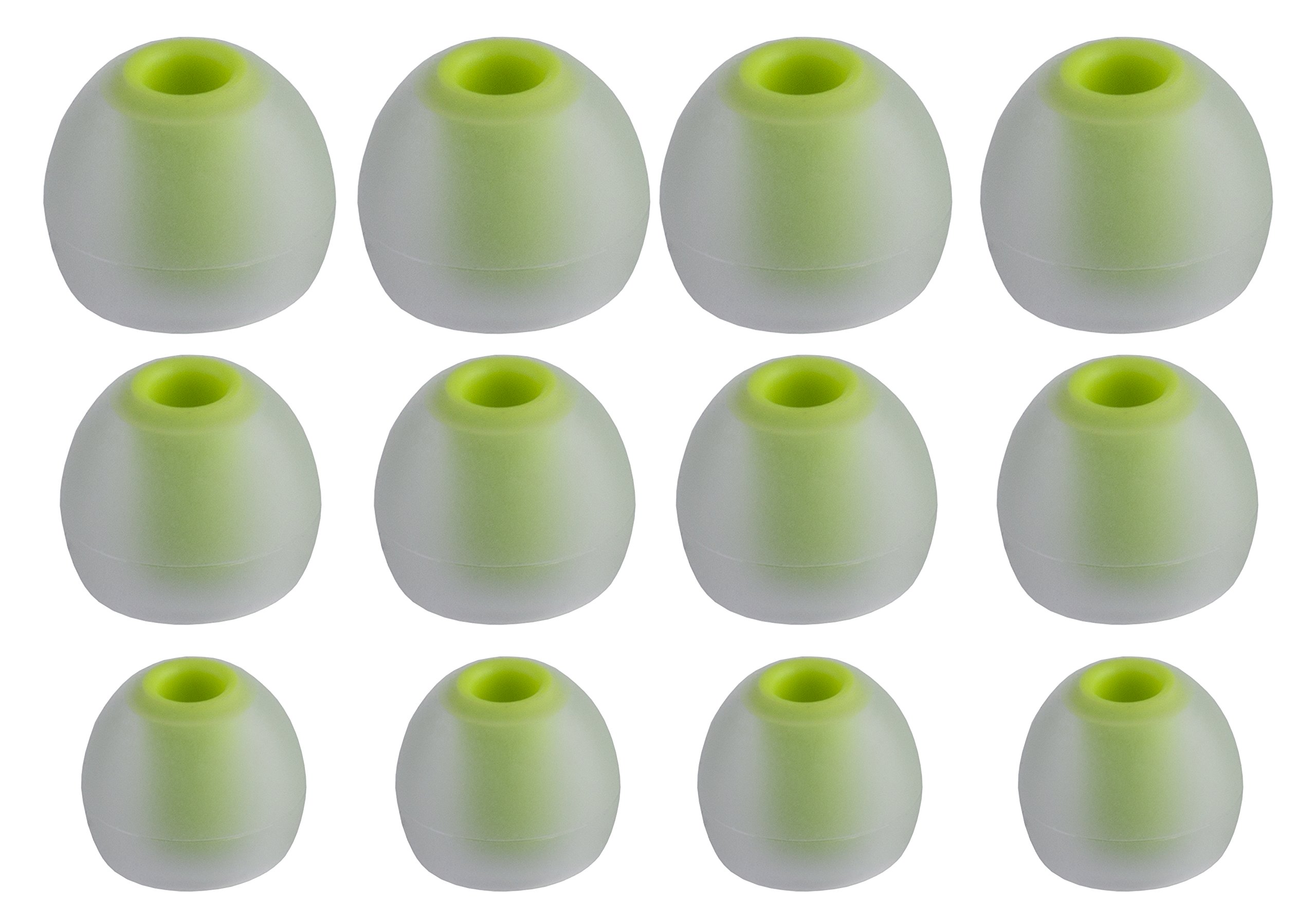 Xcessor (S 7 Pairs (14 Pieces) of Silicone Replacement In Ear Earphone Small Size Earbuds. Replacement Ear Tips for Popular In-Ear Headphones. Transparent/Green — view 25