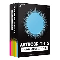 Astrobrights Mega Collection, Colored Cardstock,"Brilliant" 5-Color Assortment, 320 Sheets, 65 lb/176 gsm, 8.5" x 11" - MORE SHEETS! (91687), Assorted