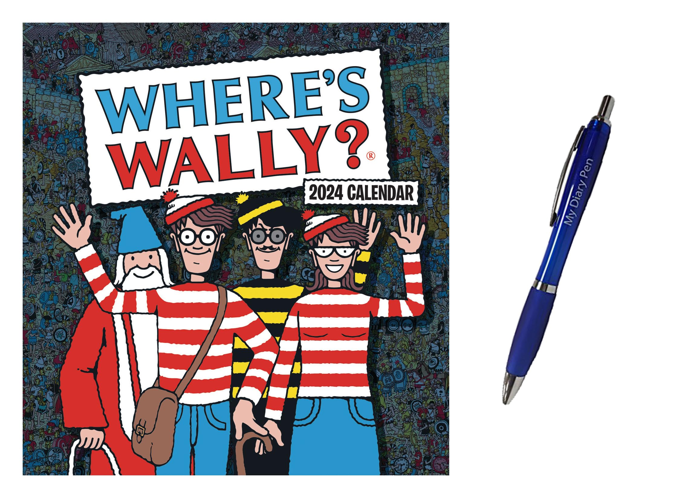 Wheres Wally Easel Calendar 2024 + EXCLUSIVE LIMITED EDITION DIARY PEN