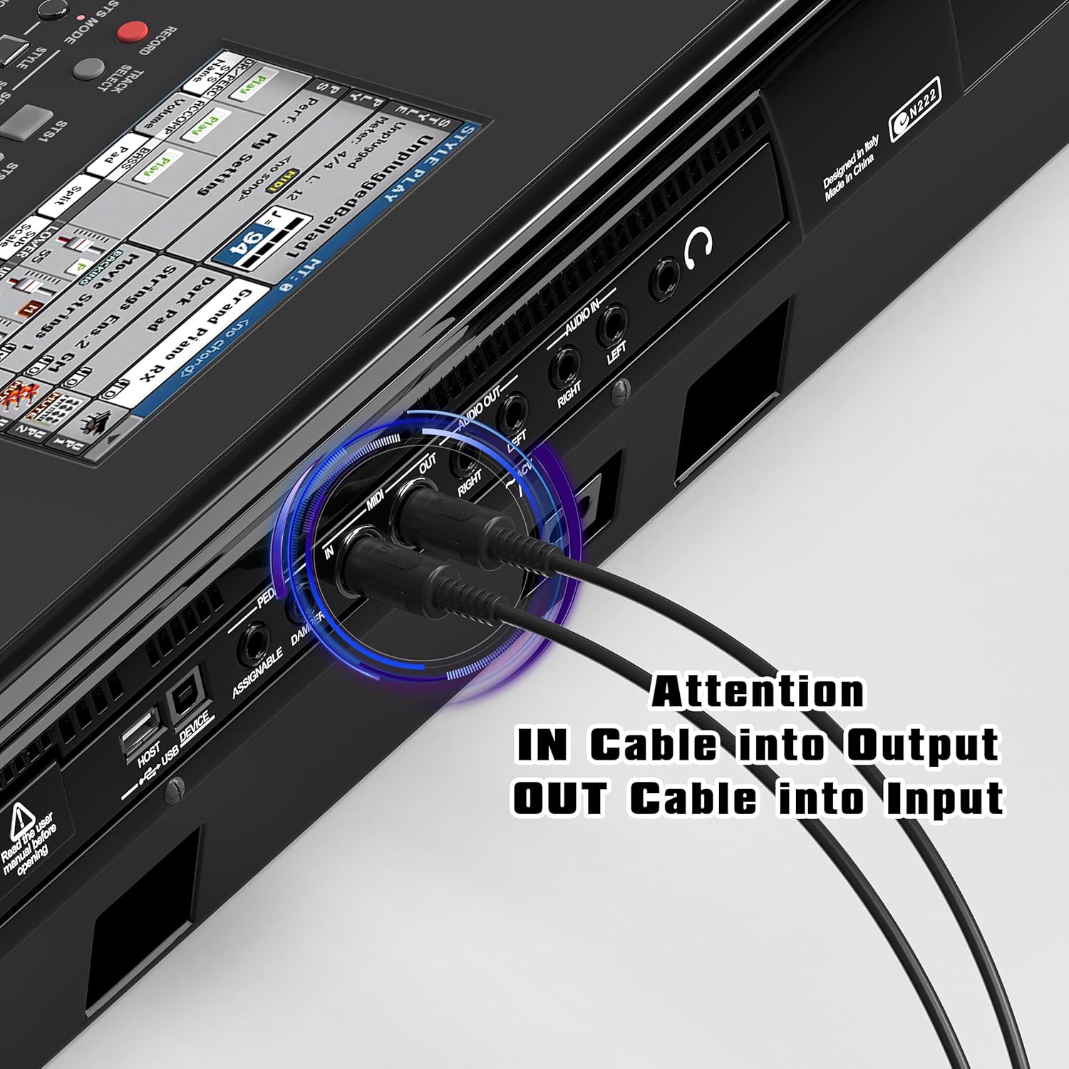 FORE MIDI to USB Interface Compatible with USB Type-A MIDI Cable with Input&Output Work with MIDI Keyboard/Synthesizer/MIDI Deivce Compatible with iOS&Android, Windows/Mac OS Black&Orange - 6.5Ft