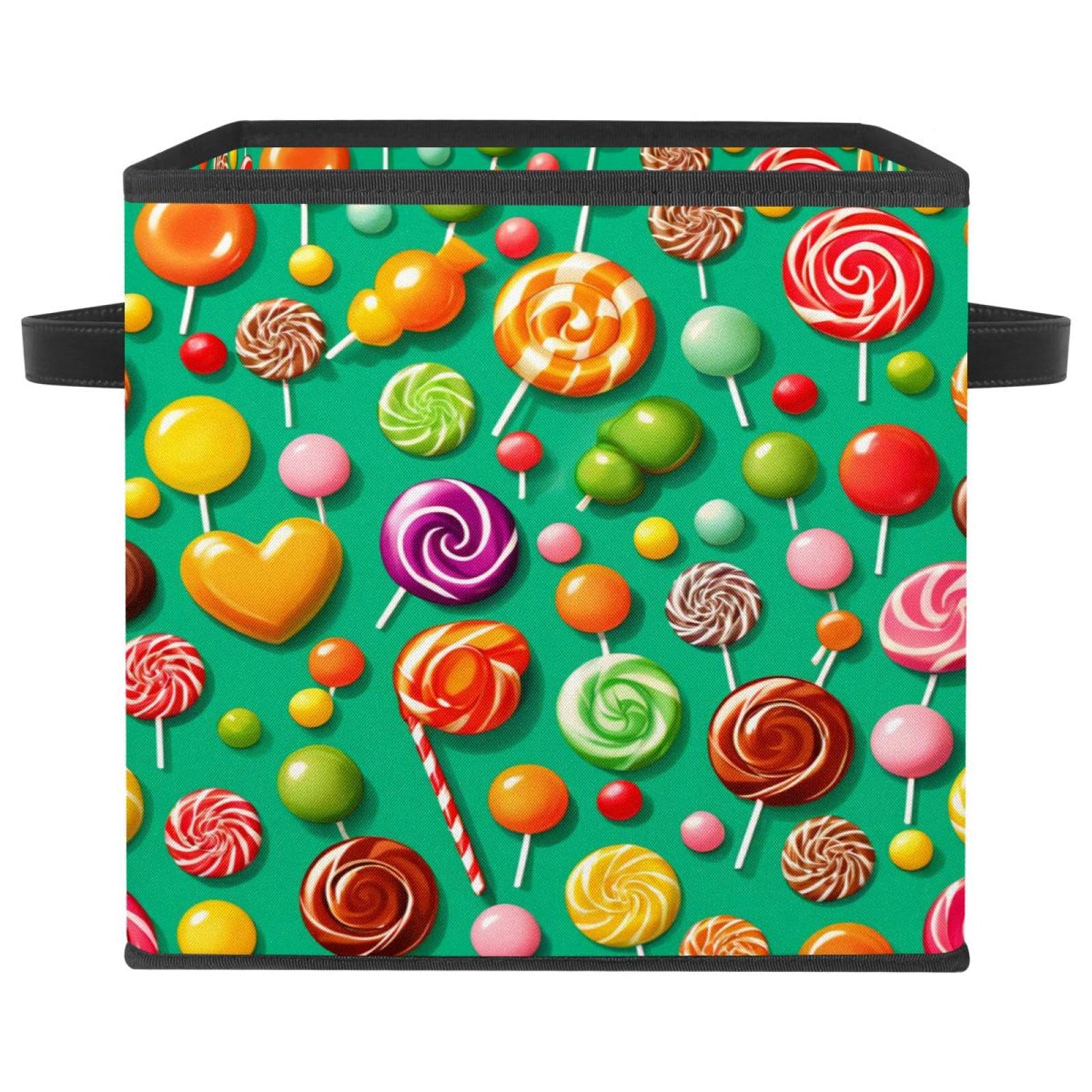 Cube de rangement pliable bonbons verts pour ranger les jouets