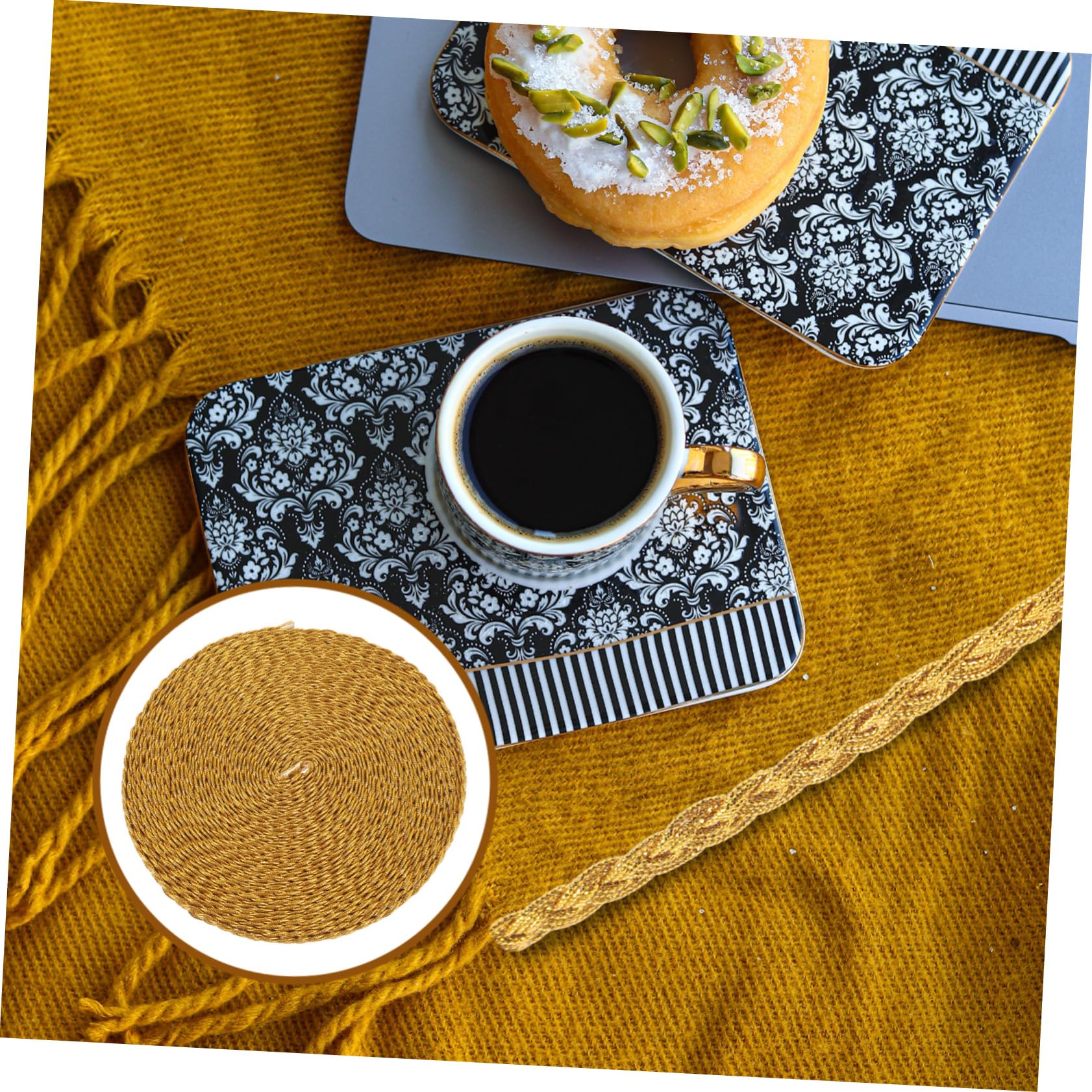 5 Piezas Ribete Trenzado Dorado para Decoración de Ropa y Cortinas Cinta Decorativa Elegante para Manualidades Diy Bordado Ornamental Versátil