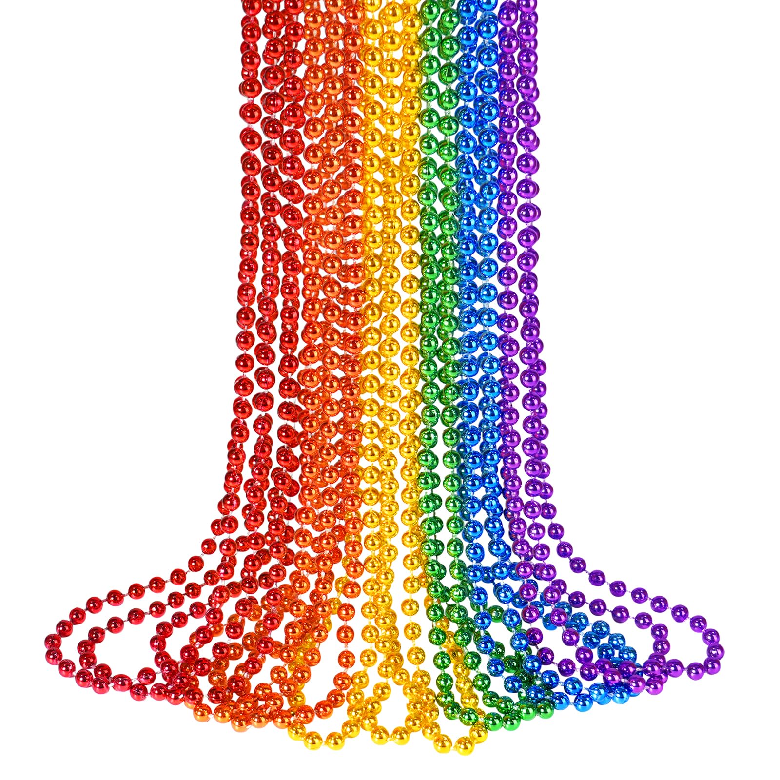 YAXINRUI 15 PCS Pride Beads Necklaces, LGBTQ Pride Necklace Accessories Pride Beads Stuff Rainbow Bead Necklaces for Gay Lesbian Pride Month Parade Throws Rainbow Party Favors in 6 Colors