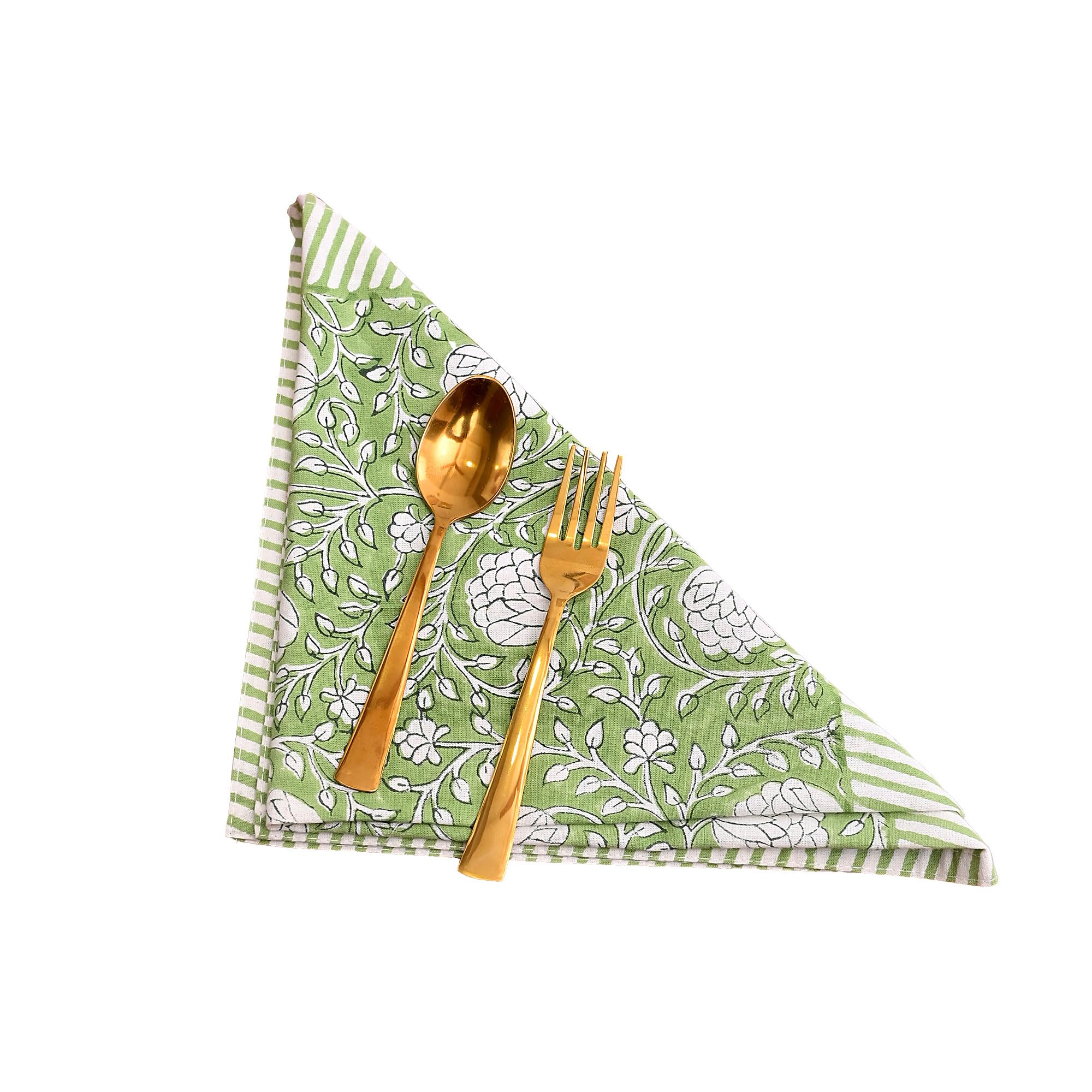 Servilletas de algodón cocina lavables juego de 6 paños de mesa de tela a rayas verdes