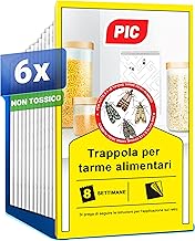 PIC Trappola per tarme Alimentari - 6 trappole per tarme Alimentari, Trappola per tarme con feromone per Un Effetto Ideale, trappole adesive efficaci per rilevare Le infestazioni di tarme Alimentari