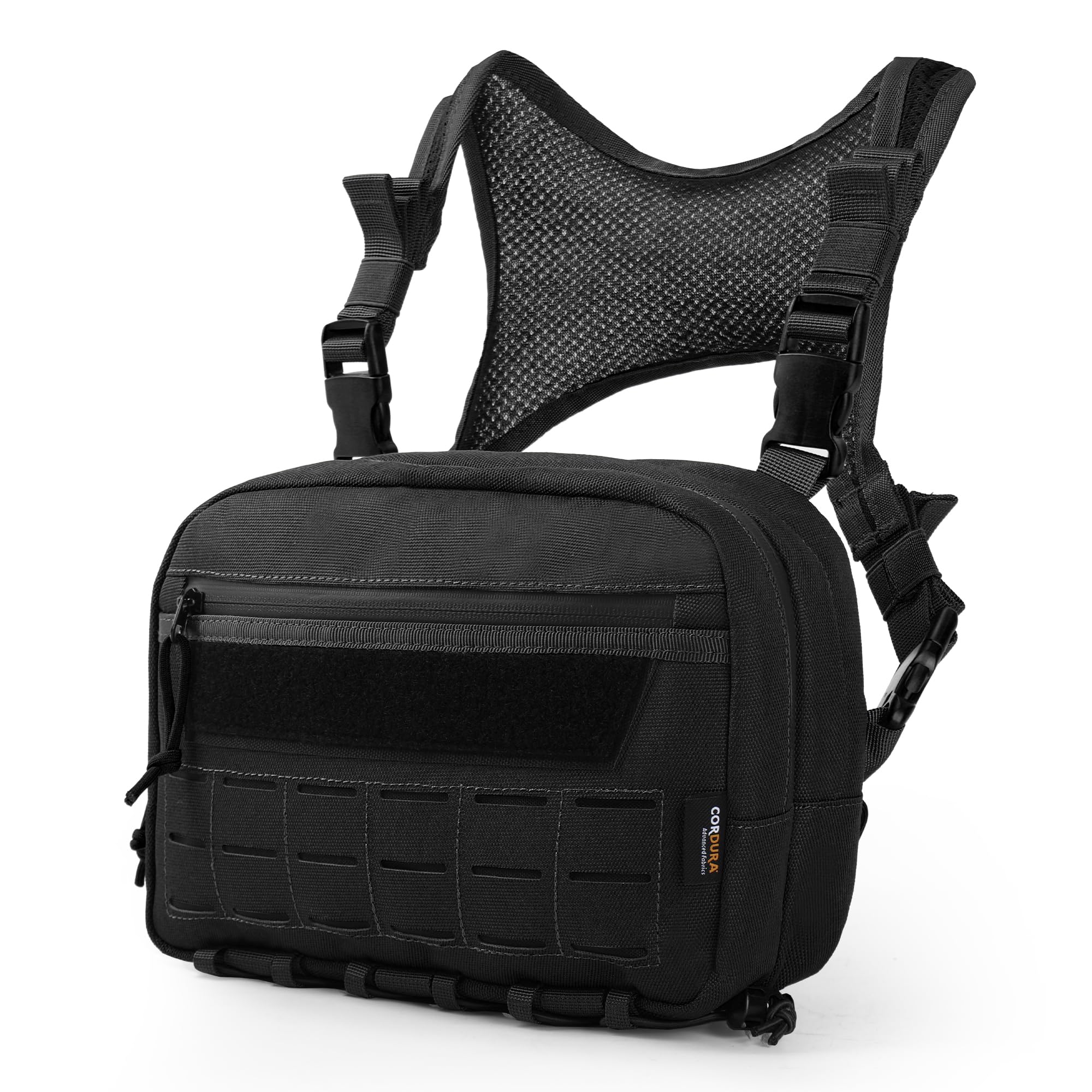 Mardingtop Tactical Chest Bag Molle Vest Pouch Chest Rig for Outdoor Adventure Cycling, TM6604A-Black, standard size