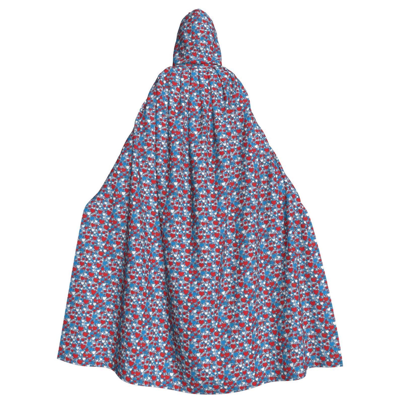 Cape à capuche pour costume de bal masqué avec motif cœur romantique - 8