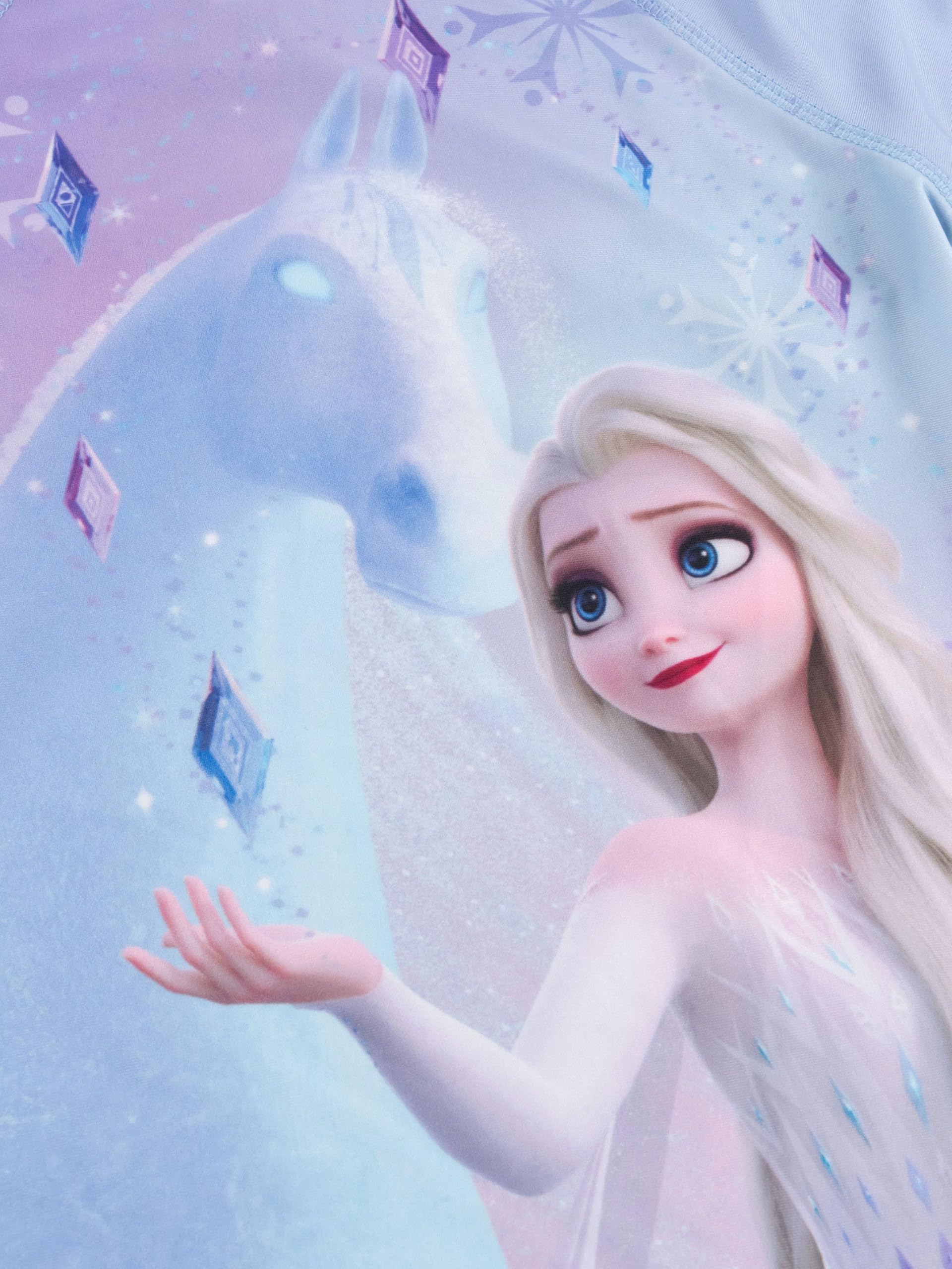 United Labels Disney Królowa Lodu kostium kąpielowy dwuczęściowy, ochrona przed promieniowaniem UV 30, dla dziewcząt, ELSA, fioletowy, moda kąpielowa dla dzieci z koszulką i kąpielówkami, strój