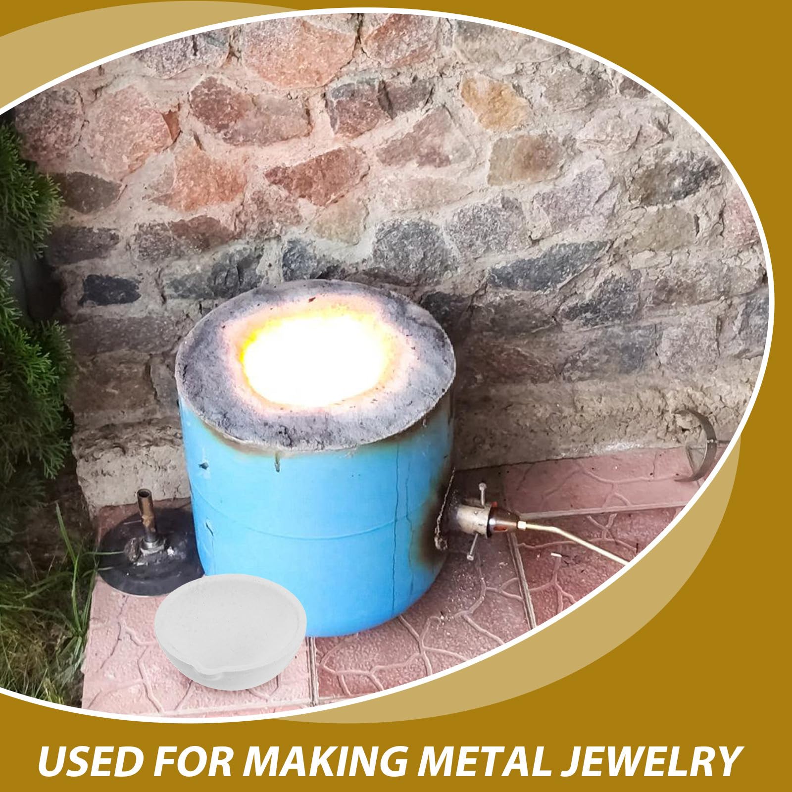 BETOOKY 7 Stück Quarztiegel aus Keramik mit 100g bis 500g Fassungsvermögen Langlebiger Schmucktiegel für Gießen und Schmelzen von Gold und Metall im Labor