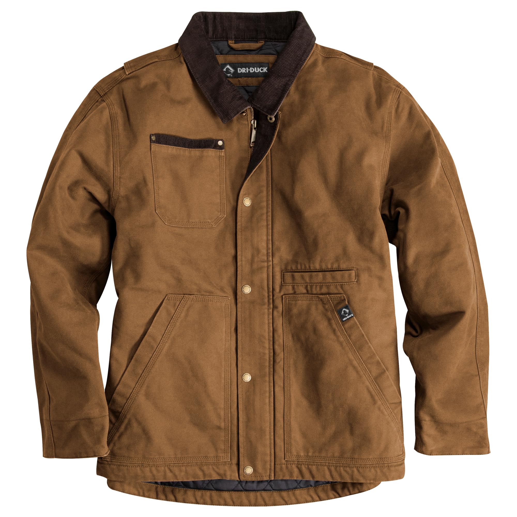 DRI DUCK Rambler Men's Cotton Canvas Hoodless Work Jacket, 5091, X-Large, Saddle