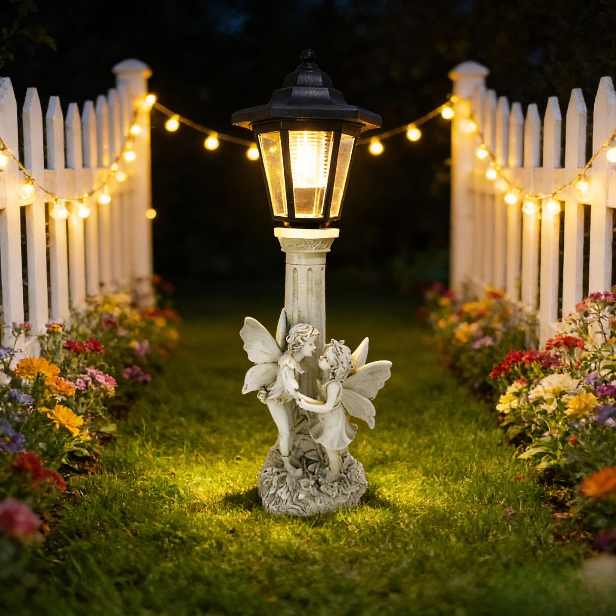 Cupido - Lampione a energia solare, 33 cm, per patio e vialetto, colore