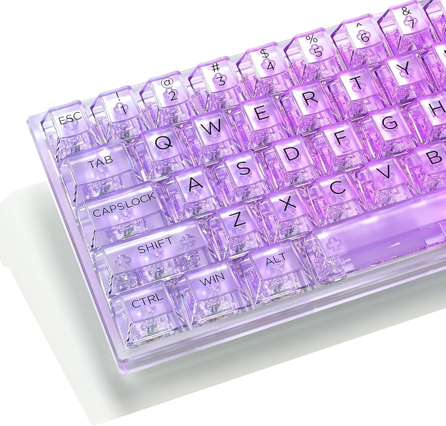 Cerakey 透明ホワイトキーキャップ US配列 Cerakey レビュー。光沢感があり上品なセラミック製キーキャップ