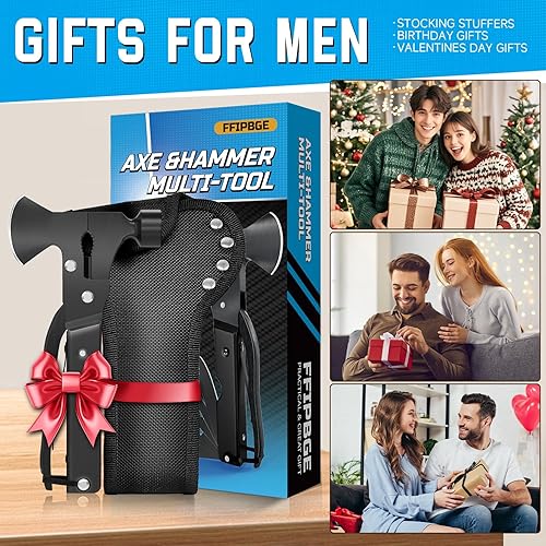 Miniatura 6 de Hacha multiherramienta 15 en 1, accesorios de campamento, equipo de supervivencia, regalos de múltiples herramientas para camping, senderismo,