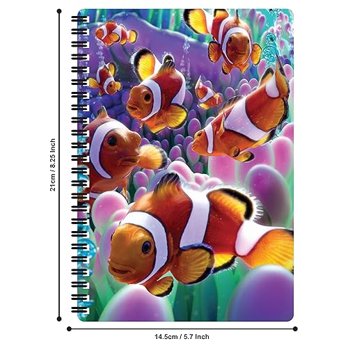 Miniatura 2 de Cuaderno - Pez payaso de Deluxebase. Cuaderno lenticular de pez payaso 3D con forro de 80 páginas. 8.5 x 5.5 pulgadas. Excelente papelería escolar o