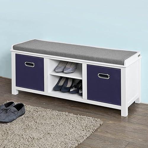 Miniatura 4 de Contenedores de almacenamiento de tela azul marino, 11 x 11 x 11 pulgadas, juego de 6, cubos plegables para almacenamiento de tela o accesorios