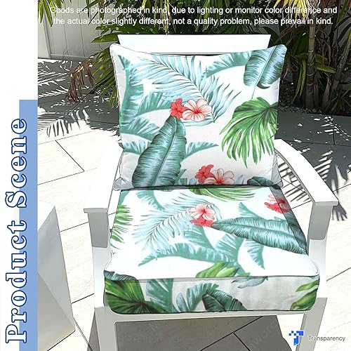 Miniatura 6 de Funda de cojín para exteriores, funda de cojín impermeable para muebles de jardín, cojín de asiento profundo y respaldo para silla, sofá y sofá (24