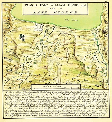 Posterazzi PDXREWA0038LARGE Plan of Fort William Henry at Lake George 1750 - Póster desconocido, 24 x 26 pulgadas, multicolor