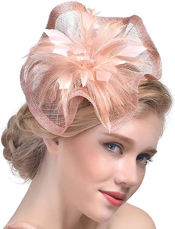 Feather Fascinators Hair Clip Pillbox Hat Derby Party Headdress Bride Headwear