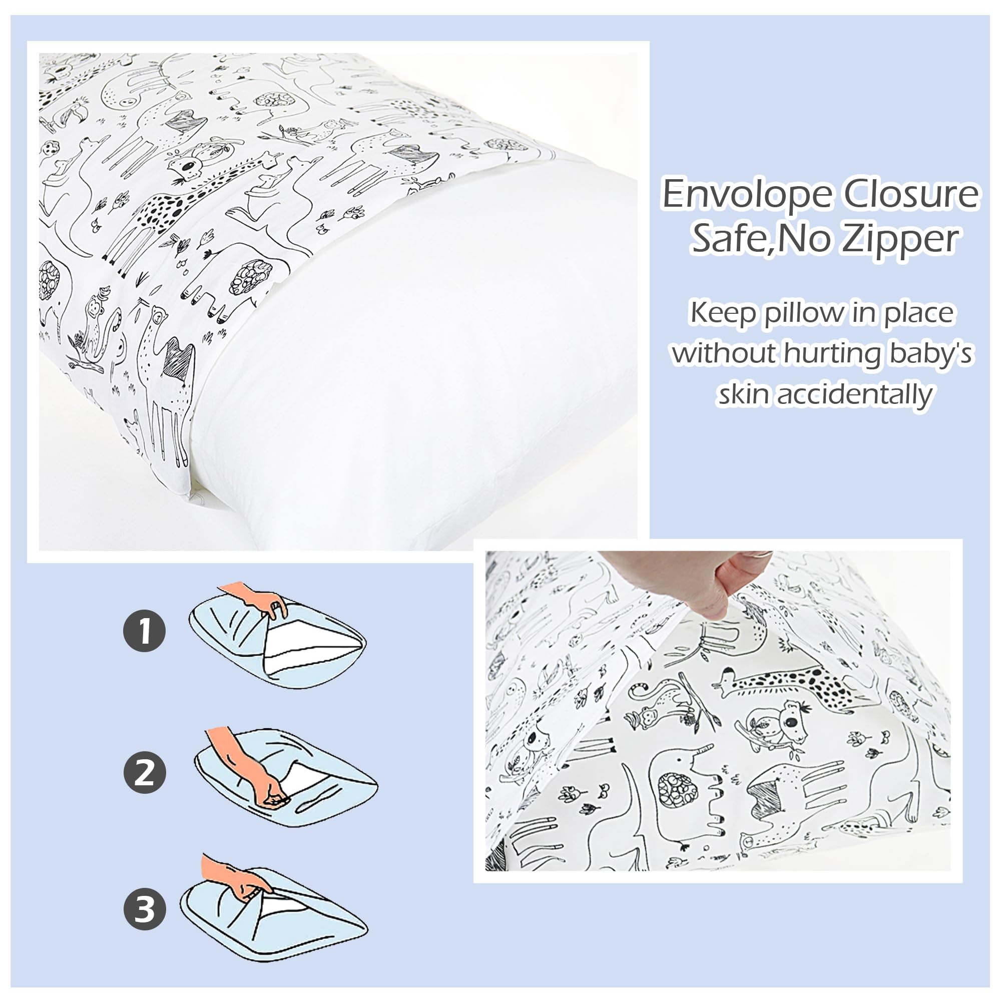 Cuscino Per Bambini 33x45 Cm Con Federa In Cotone, Ipoallergenico, Lavabile, Per Lettino E Viaggio