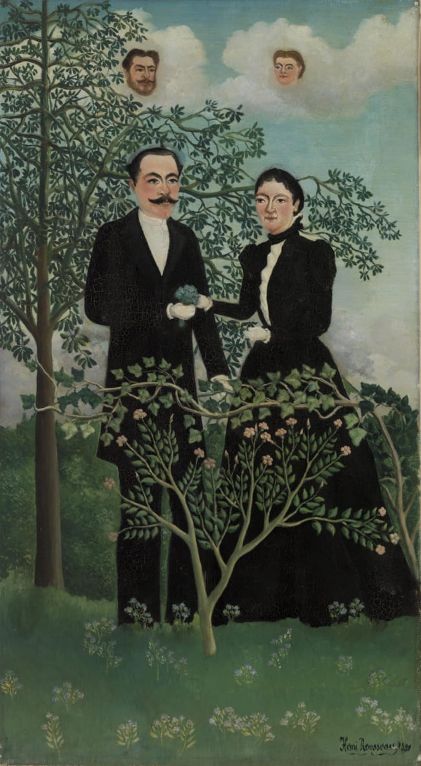 ARTXLXXBN Famous Art Print Poster Vintage Wall Art the Past and the Present or Philosophical Thought by Henri Rousseau Canvas Art Poster for Home Decor 60x90cm