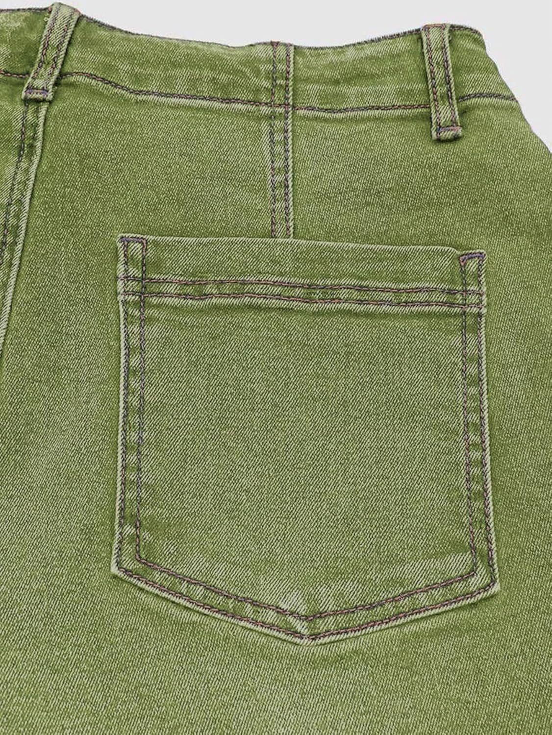 Flamingals Women’s Mid Waist Straight Leg Jeans Drawstring Cropped Jeans Women Stretchy