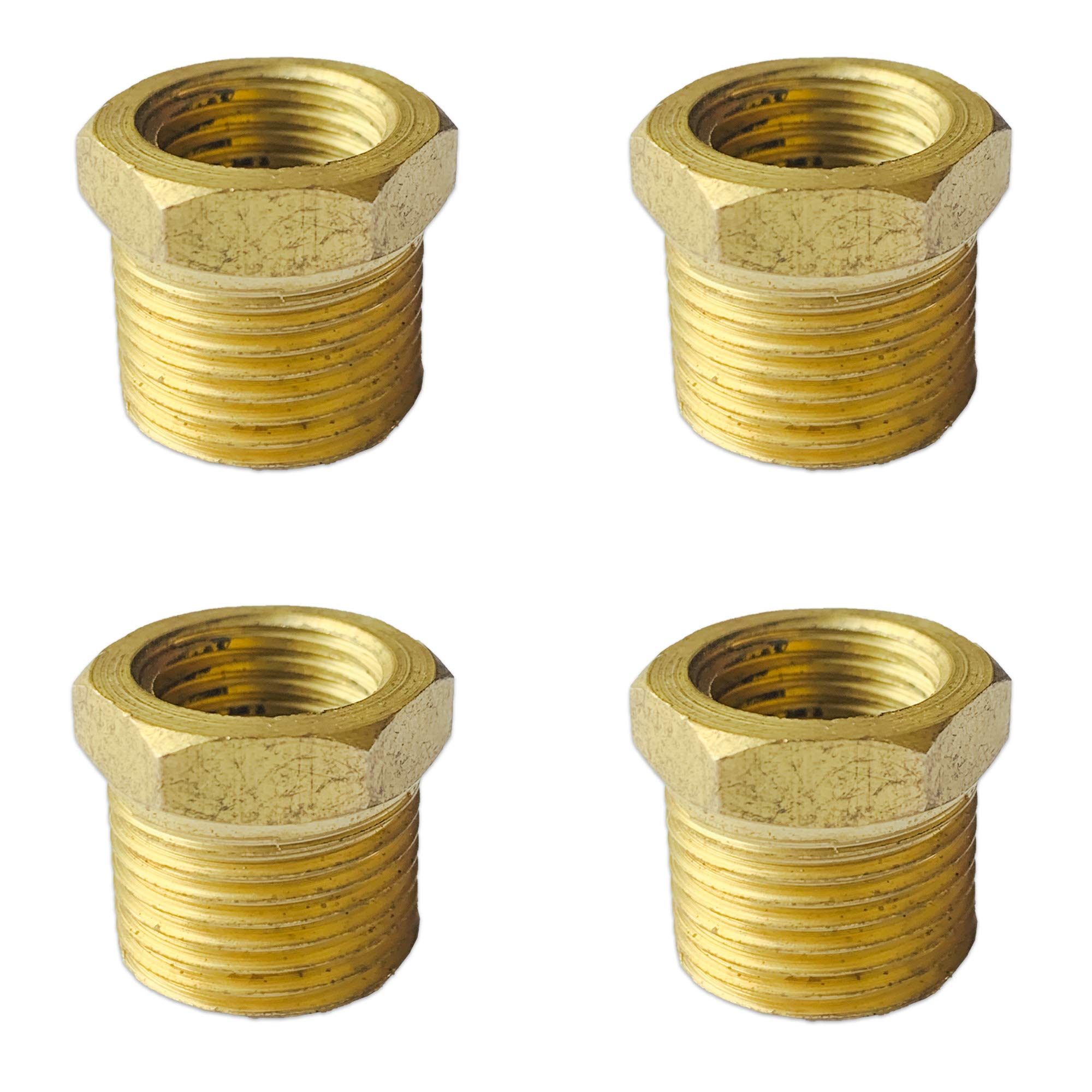 Brass Reducer Bush Pipe Fitting | Outer Male 3/8" into Inner Female 1/4" | (Pack of 4) (B08TWY5M3H) Amazon Price History, Amazon Price Tracker