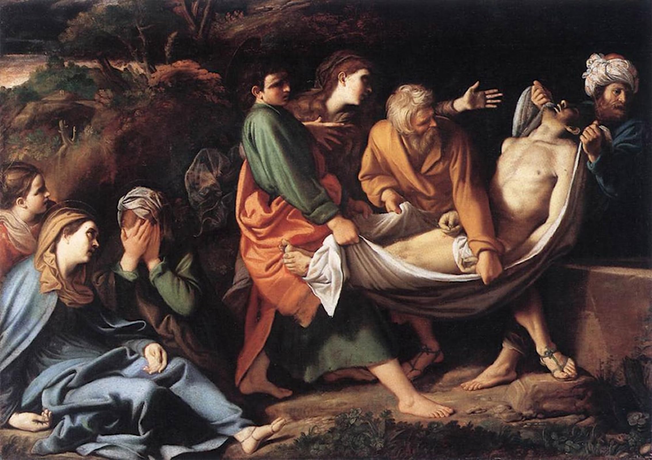 SERENDIPITP Vintage Wall Art Canvas Nordic Poster Canvas Print Picture The Entombment of Christ Sisto Badalocchio Wall Art Poster for Home Decor 60x90cm