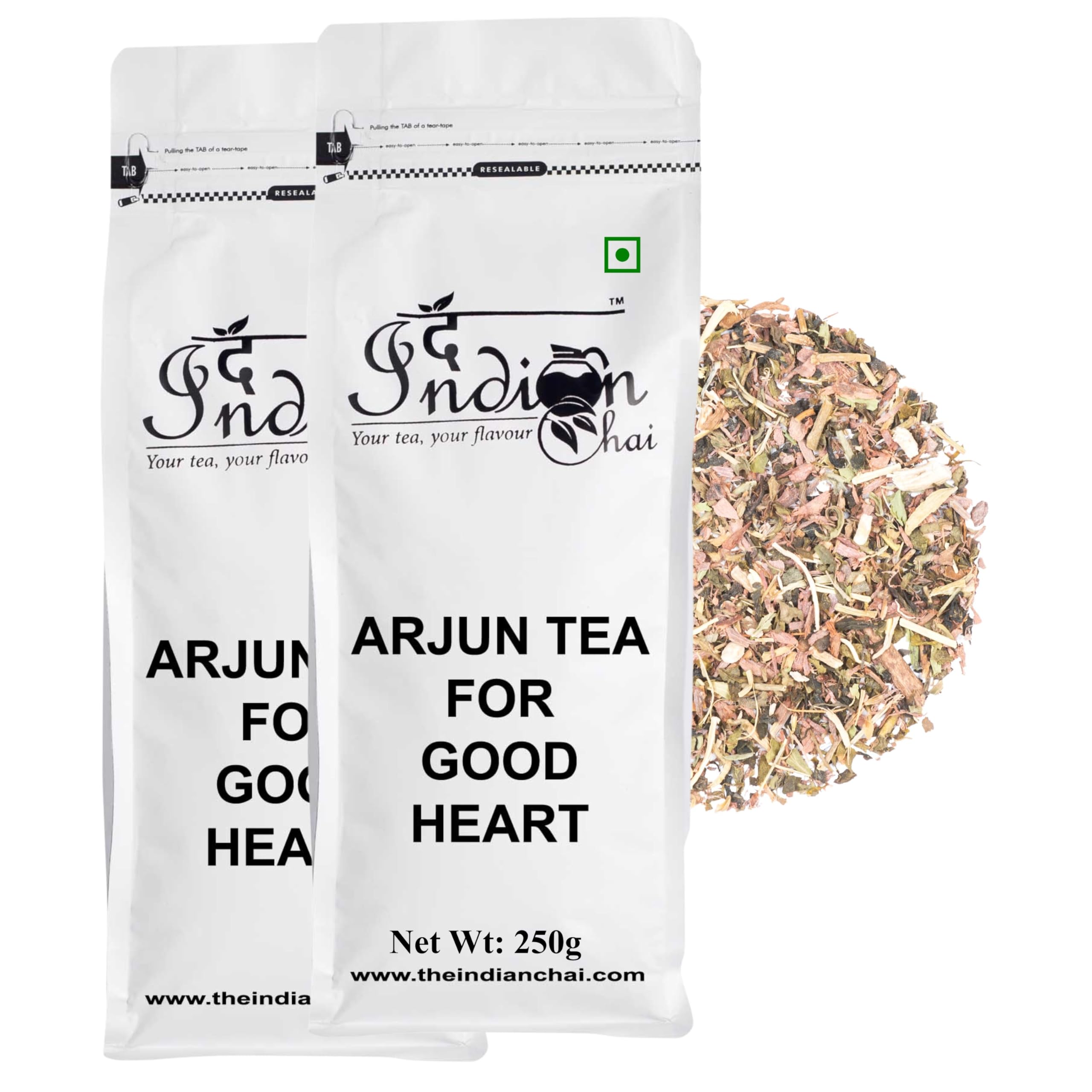 The Indian Chai - Arjun Tea for Good Heart 500g | Herbal Blend with Arjuna Bark, Ashwagandha, Brahmi & Shankhpushpi | Supports Cardiac Wellness, Calm & Daily Vitality