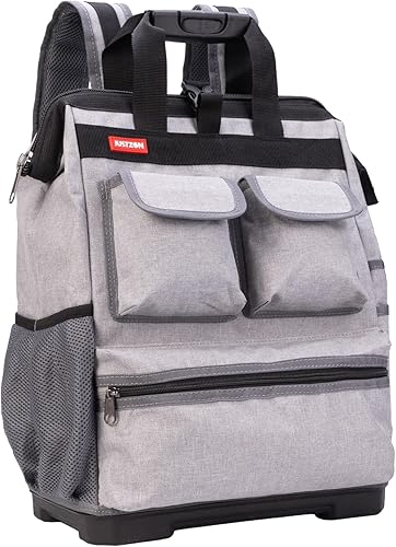 Mochila de herramientas con compartimento para laptop Bolsas de herramientas resistentes con base moldeada impermeable, soporte trasero acolchado