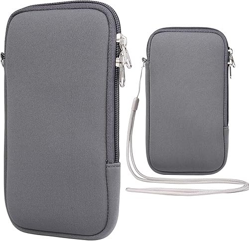 Funda protectora de neopreno para teléfono con cordón para el cuello, compatible con Apple Galaxy S23+ S22+ S21 S20 FE A53 A52 A51 Note 20 10+,