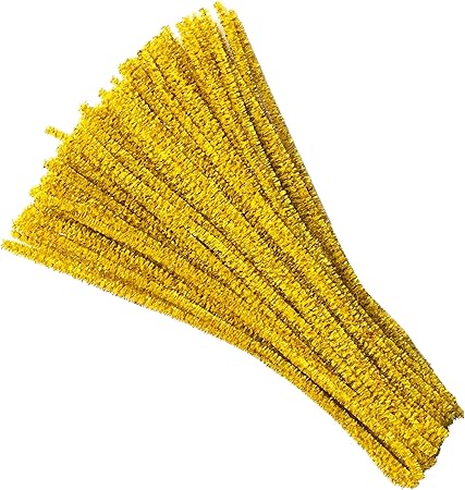 Amazon Com Carykon 100 Pcs 12 Inch Iridescent Sparkly Tinsel Stems Pipe Cleaners Gold Arts Crafts Sewing