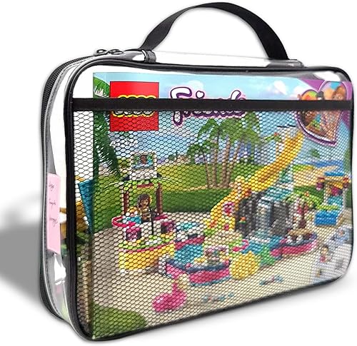 holay Juego de bloques de PVC con cremallera, juguete organizador de almacenamiento de arcilla (etiqueta de nombre, bolsillo manual) (1 grande)