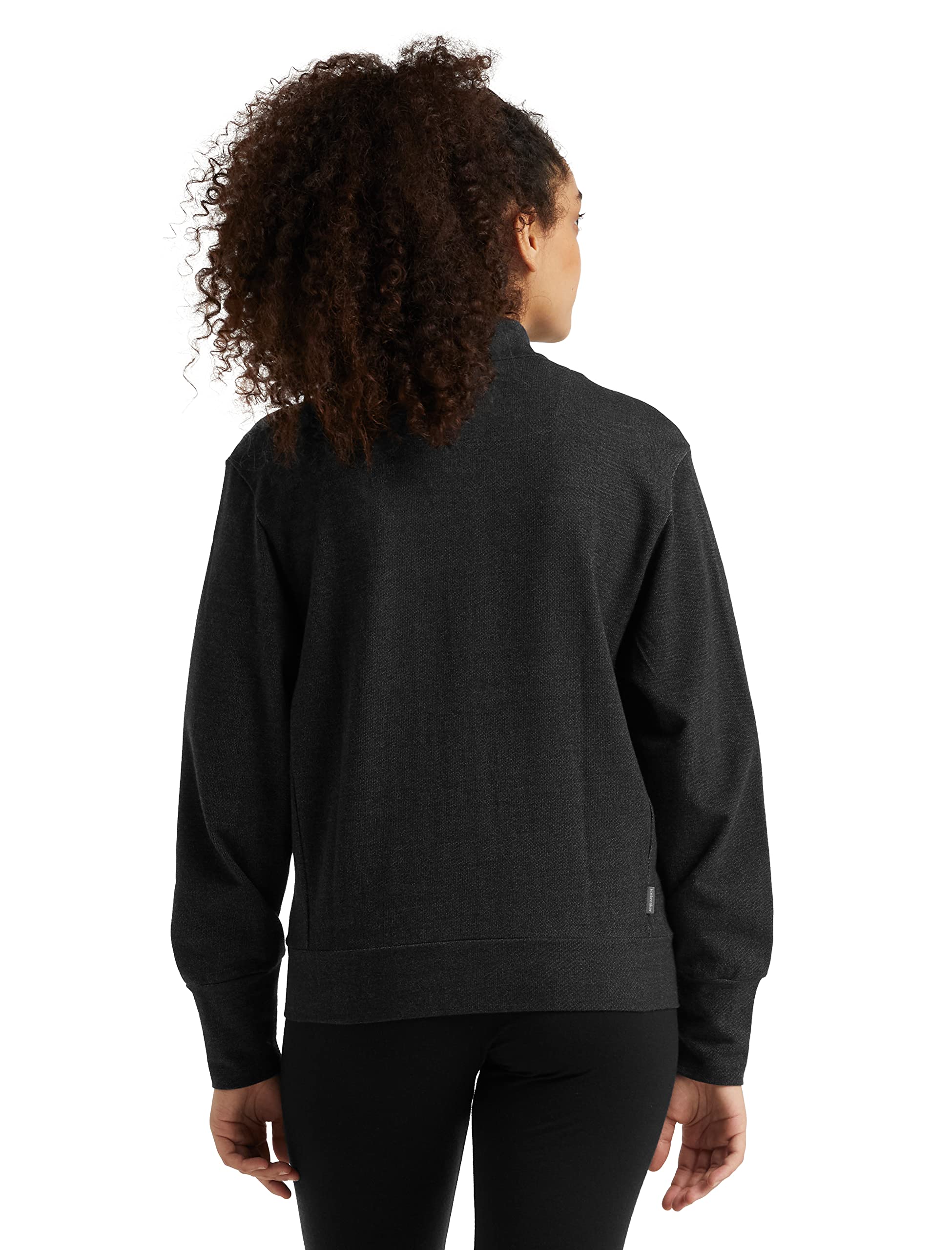 Icebreaker Merinowolle Damen Mid Layer - Central Langärmeliges Top mit Reißverschluss | Sportbekleidung | Sportbekleidung | Sweatjacke Schwarz | Skipulli Langarm | Skipullover - Schwarz, XS