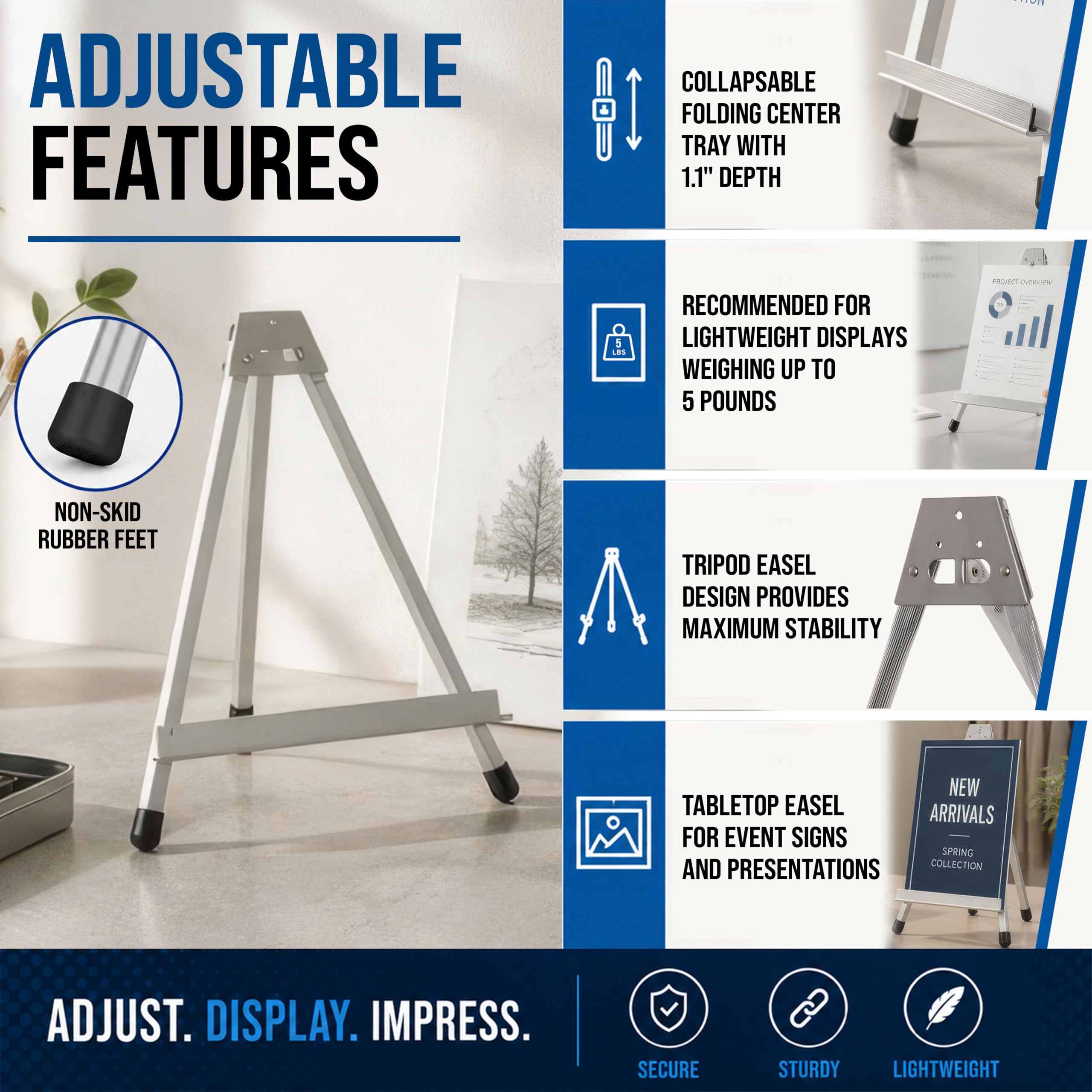 Aluminum Tabletop Easel - Portable Display Stand -3 Aluminum Tabletop Easel - Portable Display Stand -3