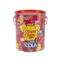 Chupa Chups Lecca Lecca Latta, Confezione da 150 Lollipop Monopezzo, Gusto Cola e Cola Lemon, Ottimo come Idea Regalo, per Compleanni, Regalini Fine Festa Bambini