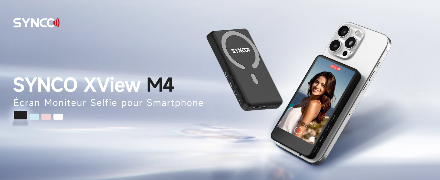 Écran Moniteur Selfie Pour Téléphone – Caméra Arrière Magnétique, 4K, Autonomie 3h, Pour Live TikTok