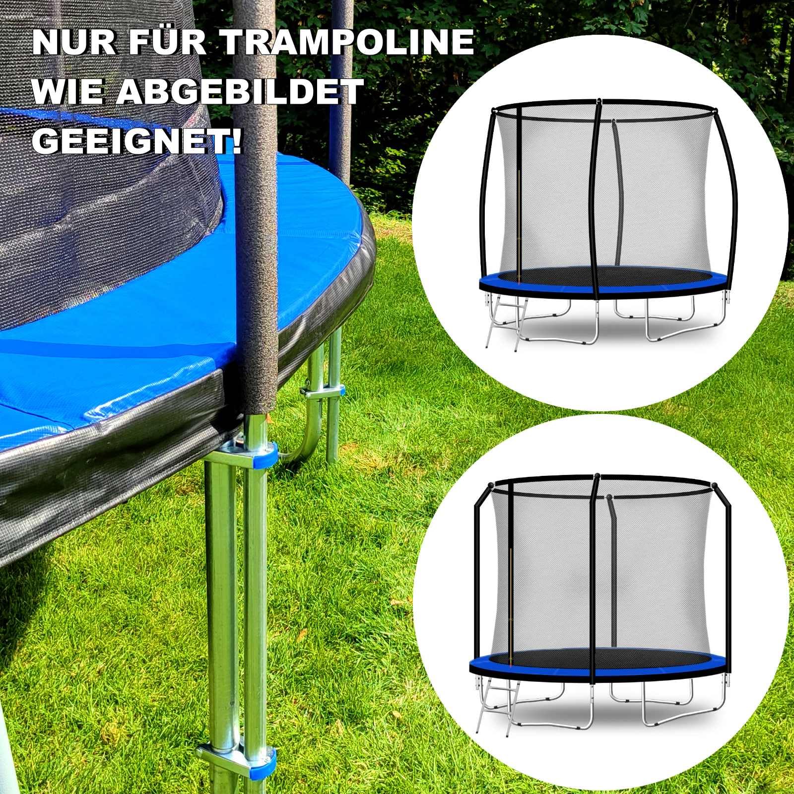 Trampolin Sicherheitsnetz Ø 183 185 244 250 275 277 300 305 335 337 366 370 396 400 427 430 457 460 487 490 (FGIS) Ersatzteile Netz Schutznetz Ersatznetz Gartentrampolin Outdoor
