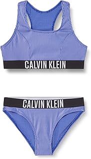 Calvin Klein Jeans Conjunto de Bikini Bralette Niñas Bralette Bikini Set de Canalé