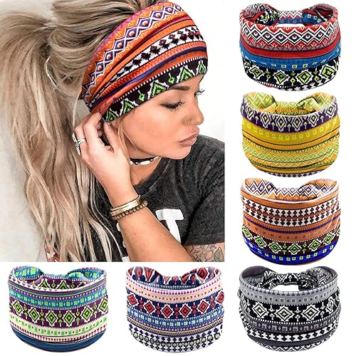Miniatura 1 de Diademas anchas para mujer, anudadas, antideslizantes, suaves turbantes, accesorios para el cabello, bohemias, africanas, color sólido, para