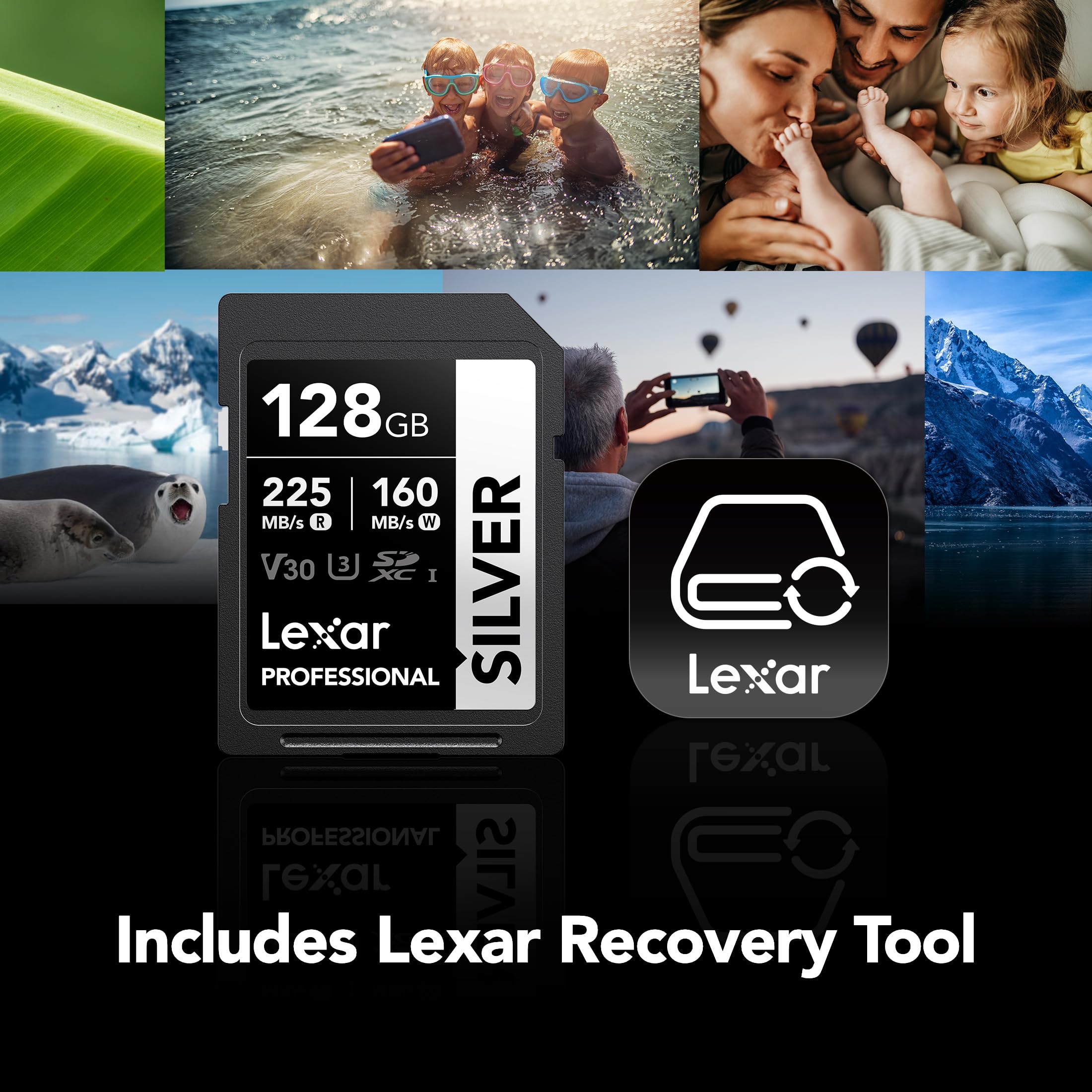 Lexar Tarjeta de Memoria SDXC Profesional Plateada de 128 GB, UHS-I, C10, U3, V30, Video 4K, hasta 205/140 MB/s de Lectura/Escritura, para fotógrafos Profesionales, videógrafos, entusiastas