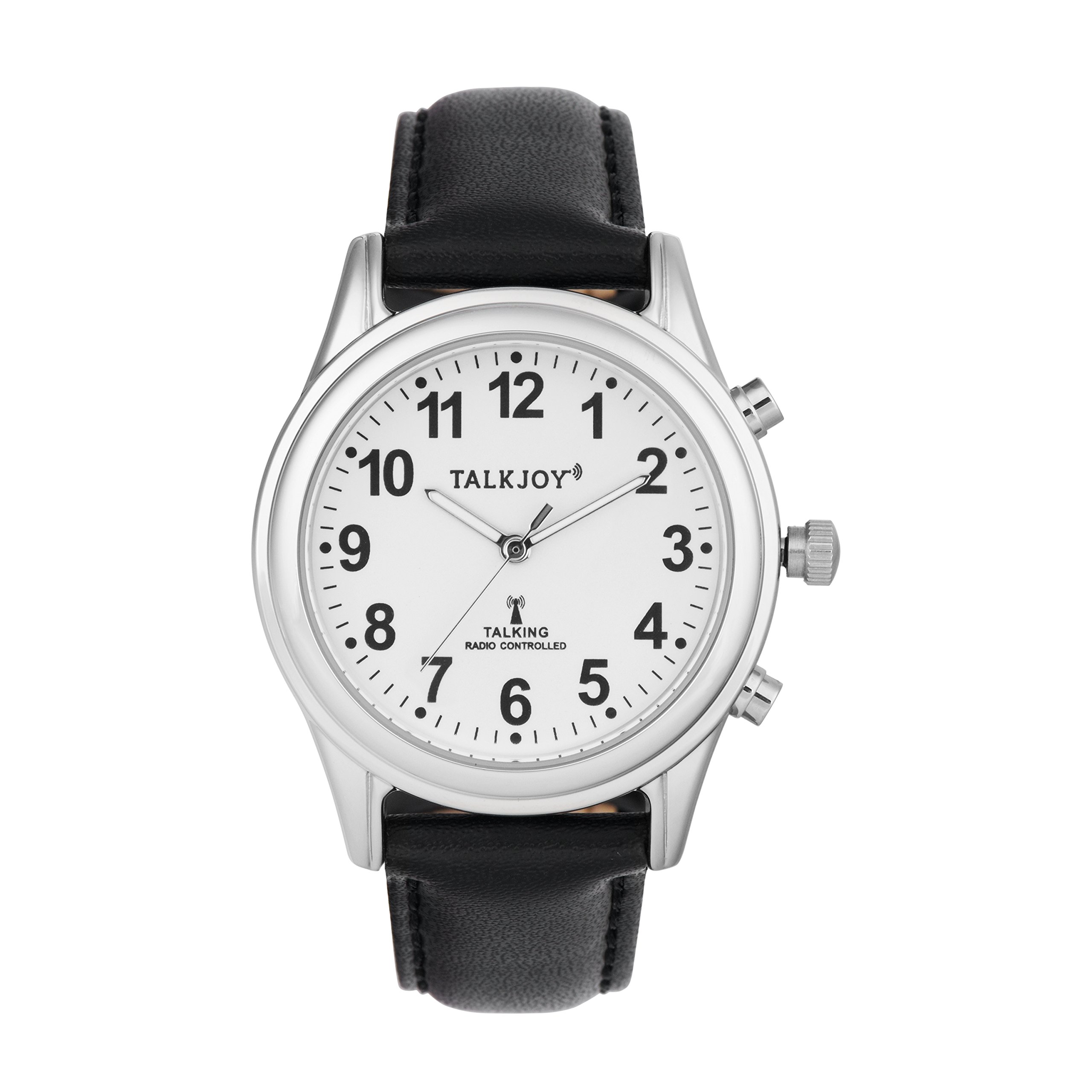 TalkJoyWomen's Talking Watch Radio-Controlled Watch Leather Strap Silver Senior Watch Blind Watch Leather