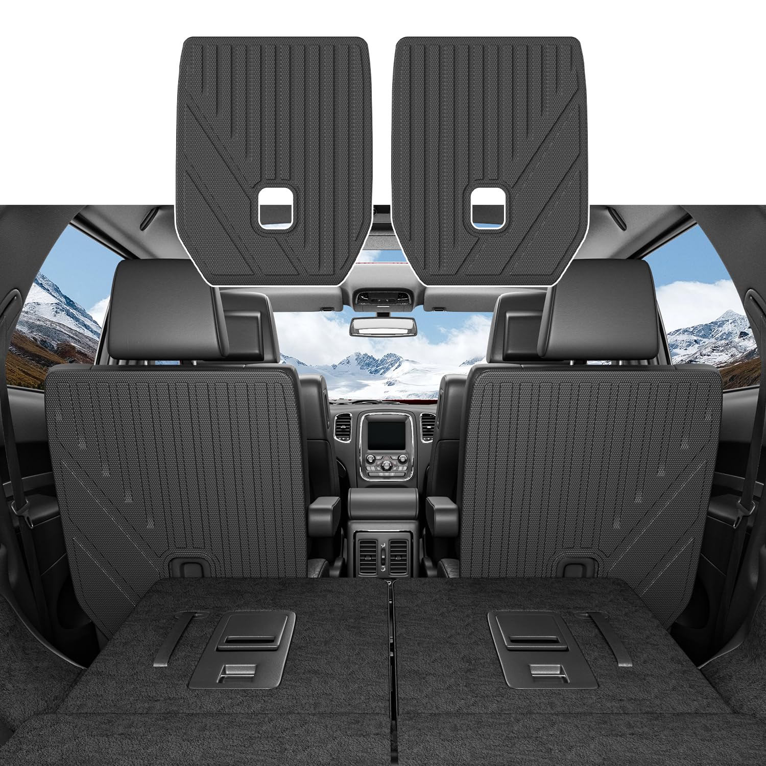 2nd Backrest Mat Compatible with 2016-2025 Dodge Durango Seat Back Protector 6 Seats Replacement for 2016-2025 Dodge Durango Accessories (6 Seats 2nd Row Backrest Mat)