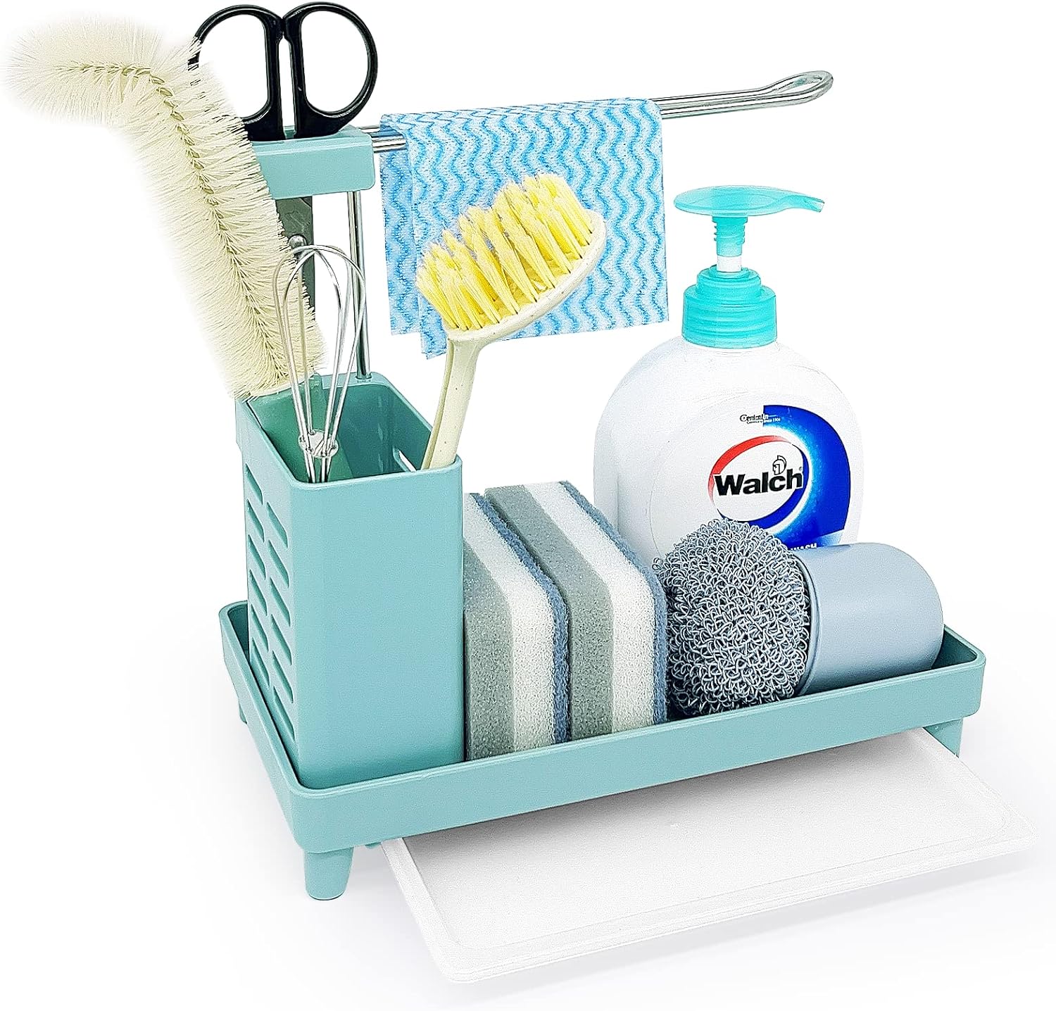 Kitchen Sink Caddy Sponge Holder with Drain Tray