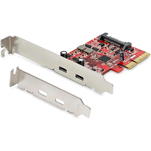 StarTech.com 2-Port USB 3.2 Gen 2 PCIe Card, USB-C 10Gbps PCI Express 3.0 x4 Adapter, Data Only, Windows/macOS/Linux, TAA